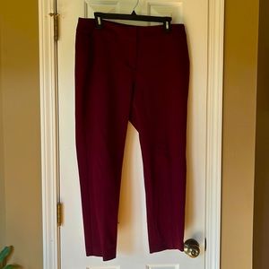 Talbots maroon pants with stretch, size 12 petite